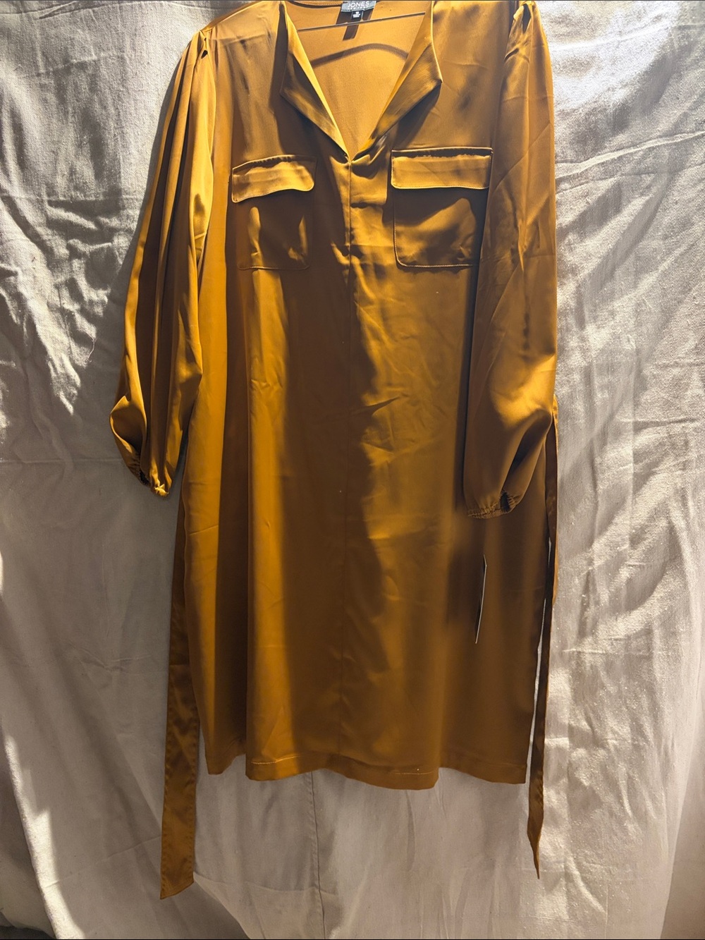 Jones New York Mustard Long Tunic Shirt Dress